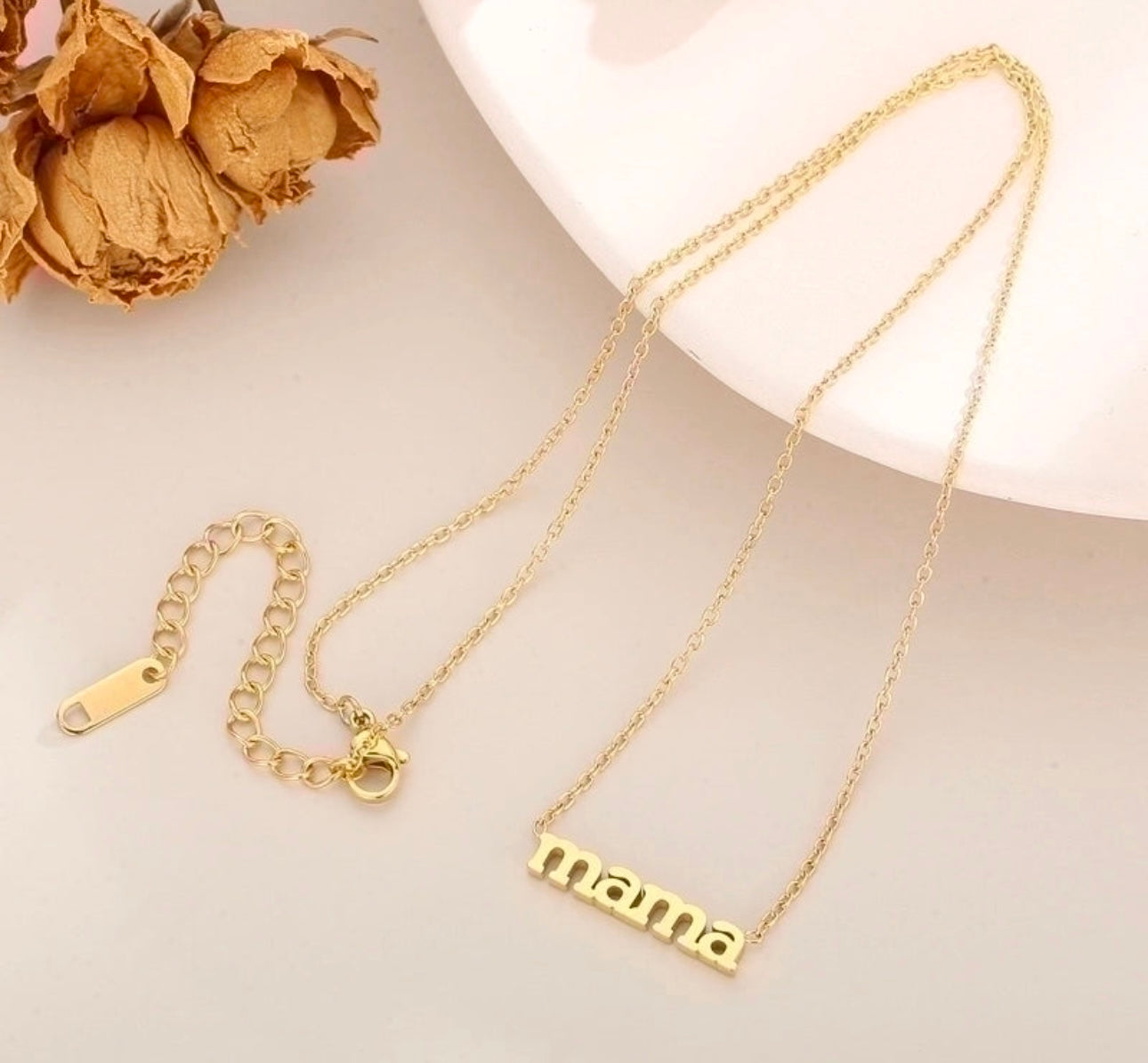 Gold Plated Mama Necklace
